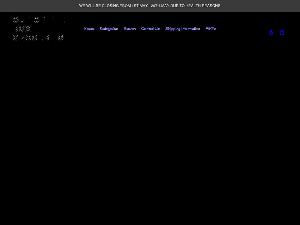 outoftheboxgroceries.com shopify website screenshot