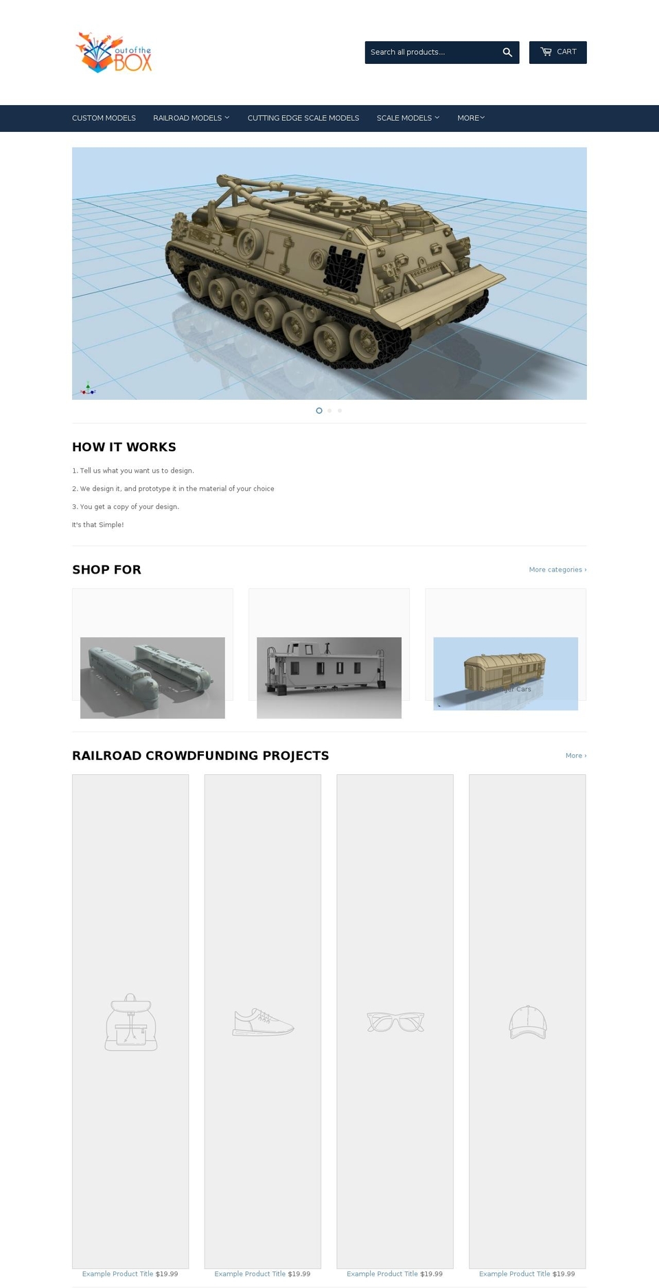 outoftheboxmodels.com — Shopify storefront screenshot