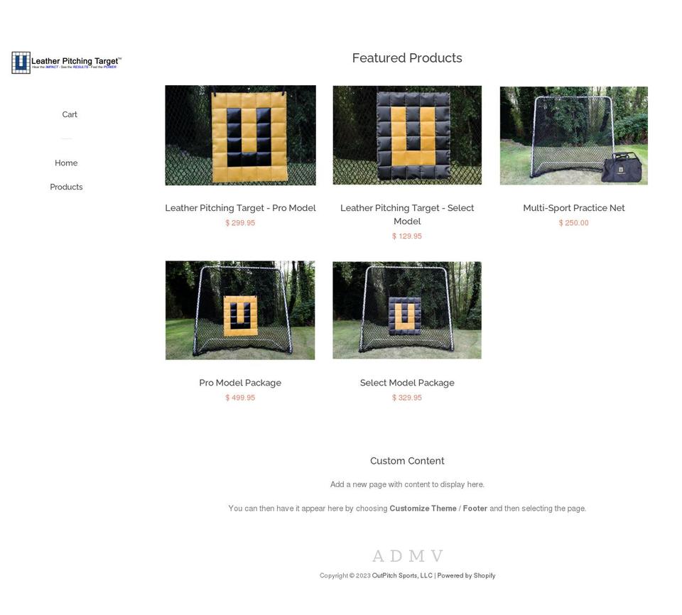 outpitch.myshopify.com shopify website screenshot