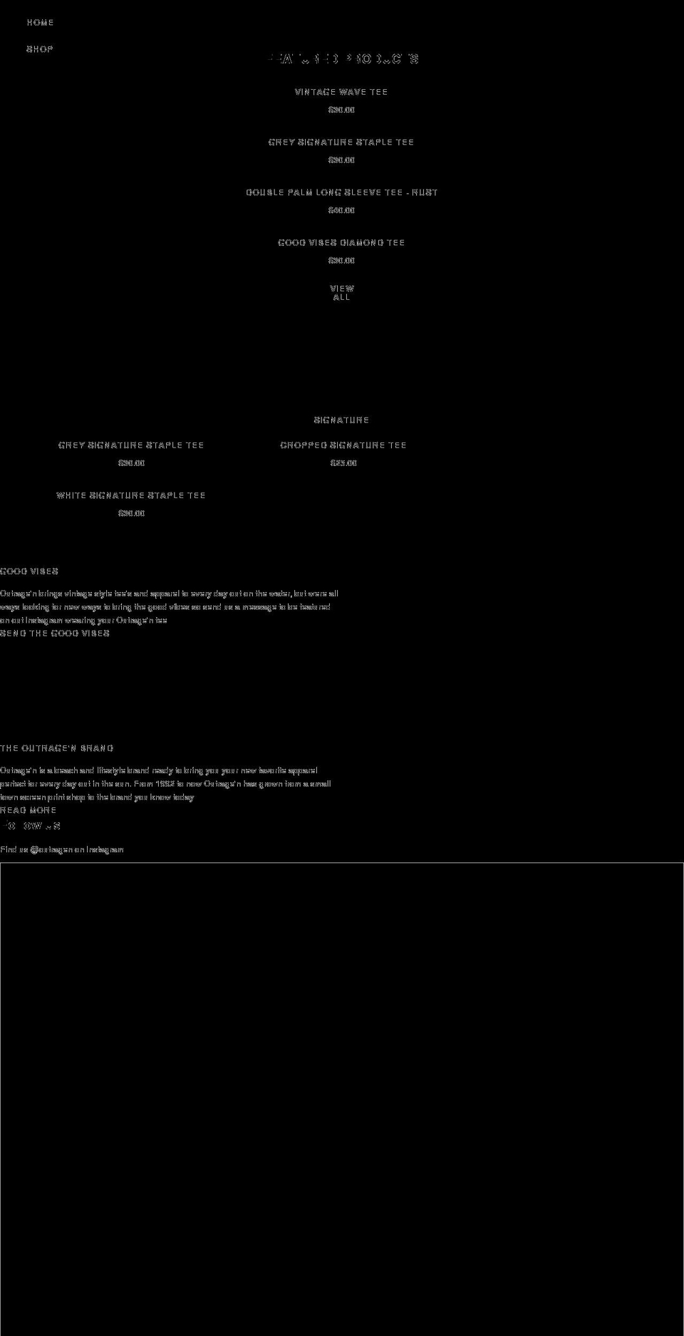 outragen.com shopify website screenshot