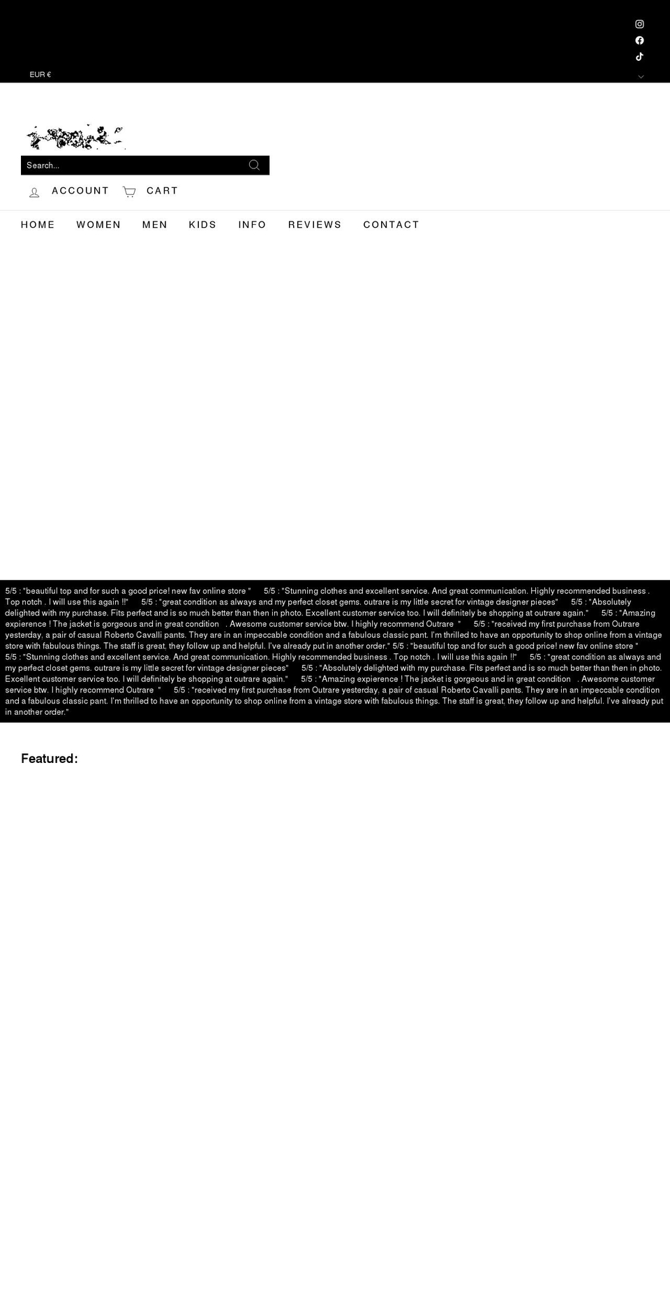 outrare.com shopify website screenshot