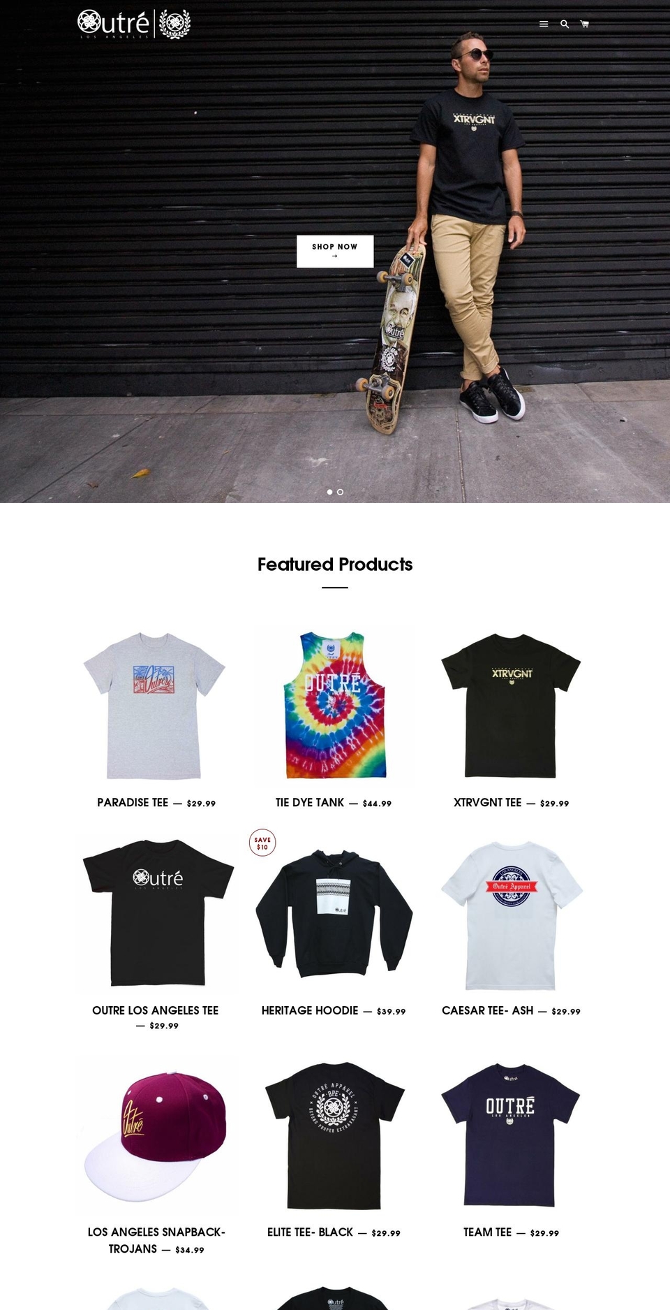 outreapparel.com shopify website screenshot
