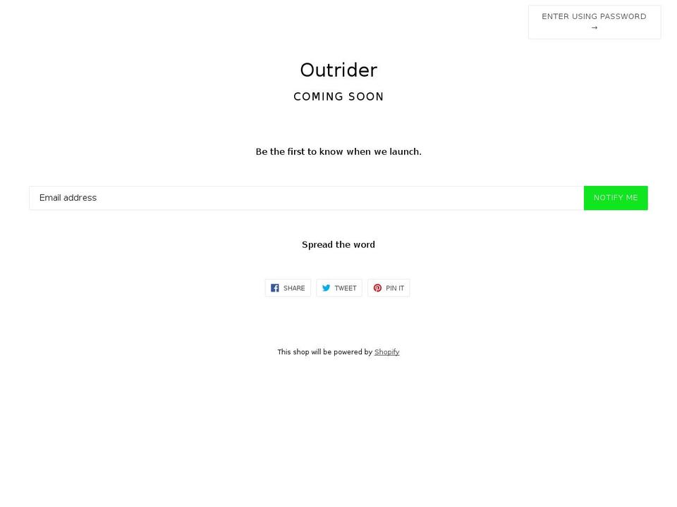outrider.net shopify website screenshot