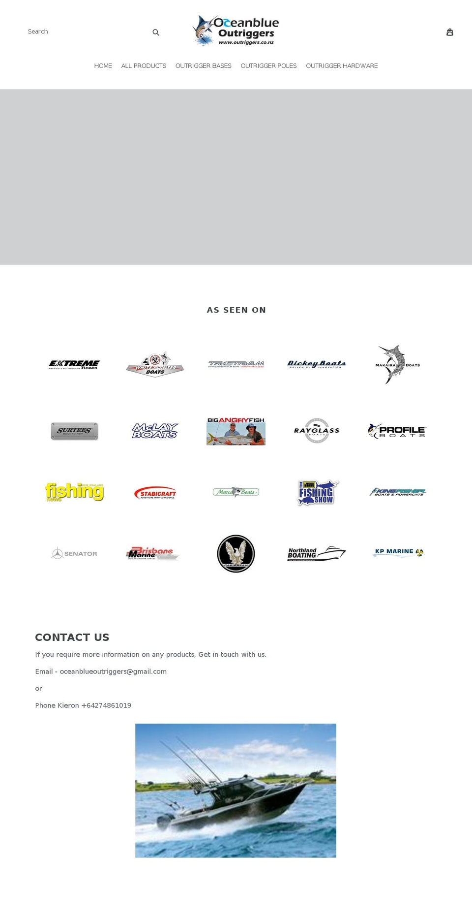 outriggers.co.nz shopify website screenshot