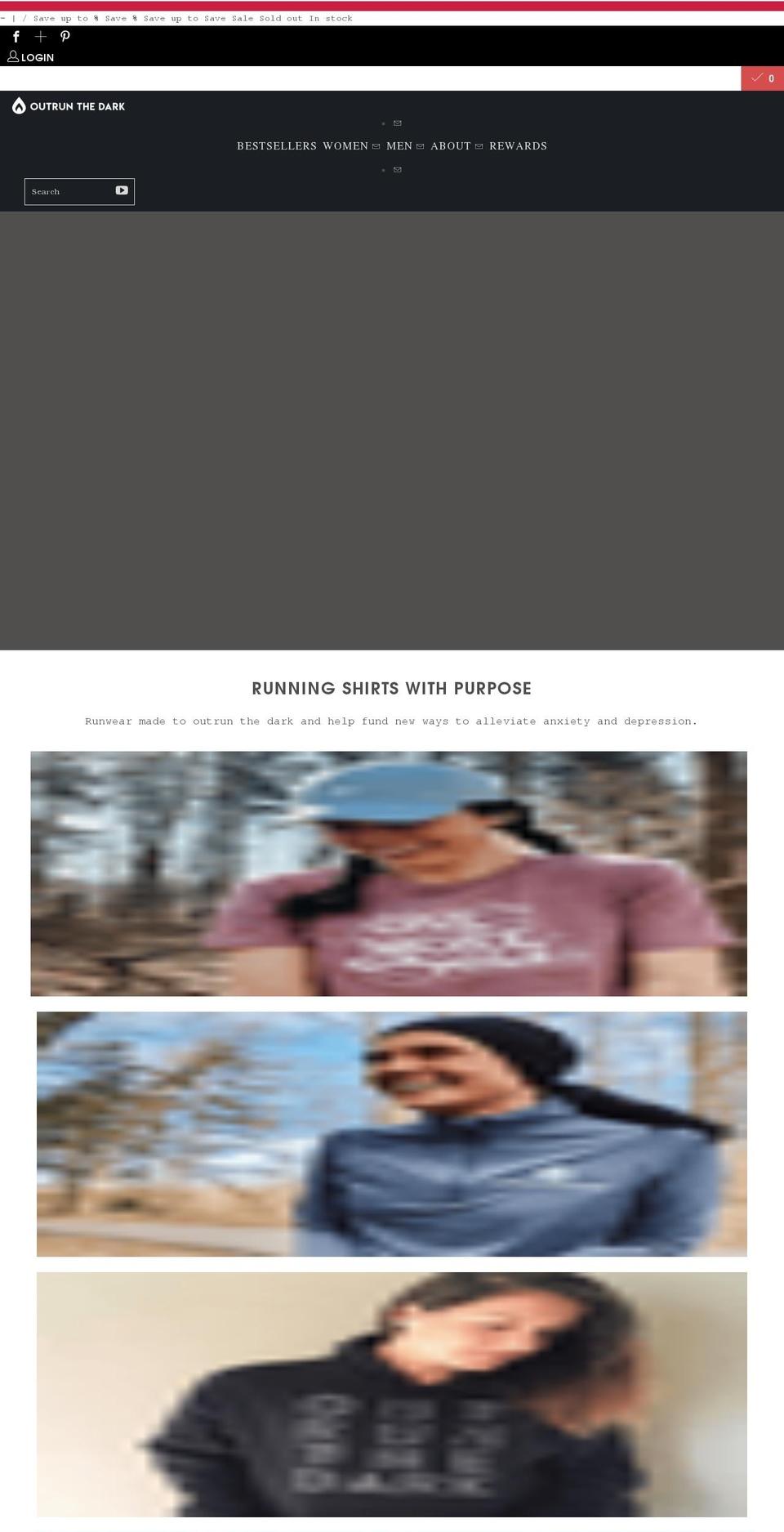 outrunthedark.com shopify website screenshot
