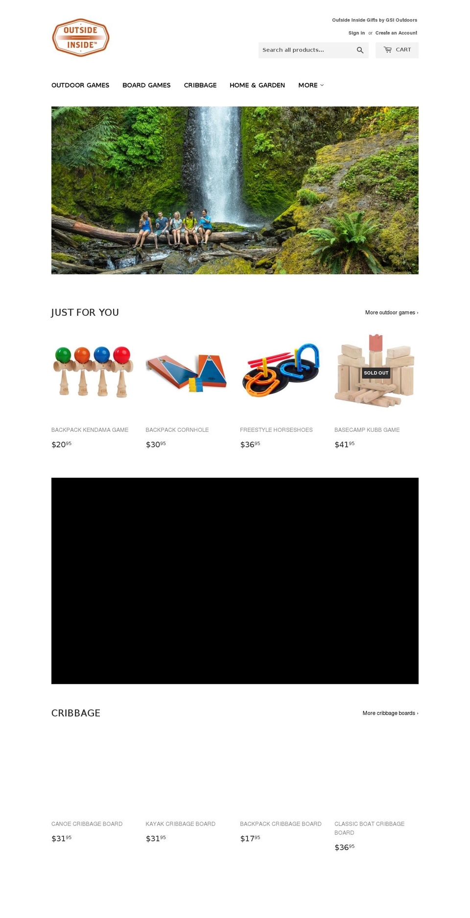 outsideinsidegames.com — Shopify storefront screenshot