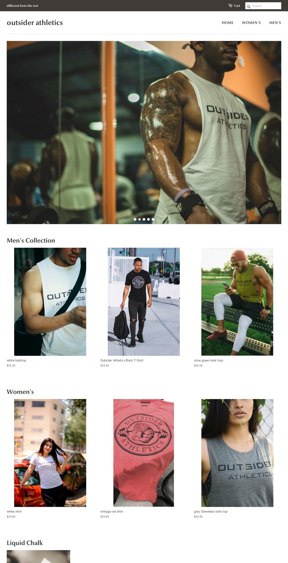 outsider-athletics.com — Shopify storefront screenshot