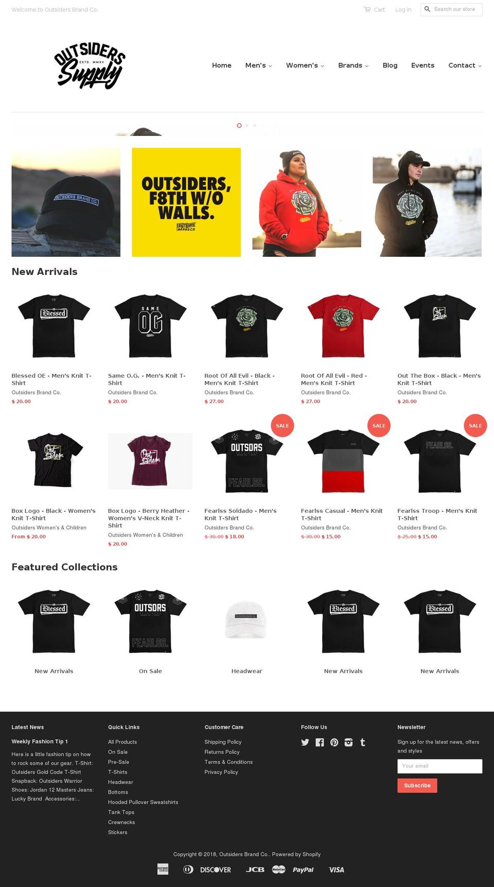 outsiders.supply shopify website screenshot