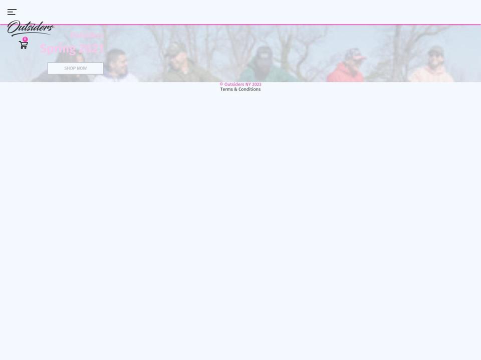 outsidersnewyork.com shopify website screenshot