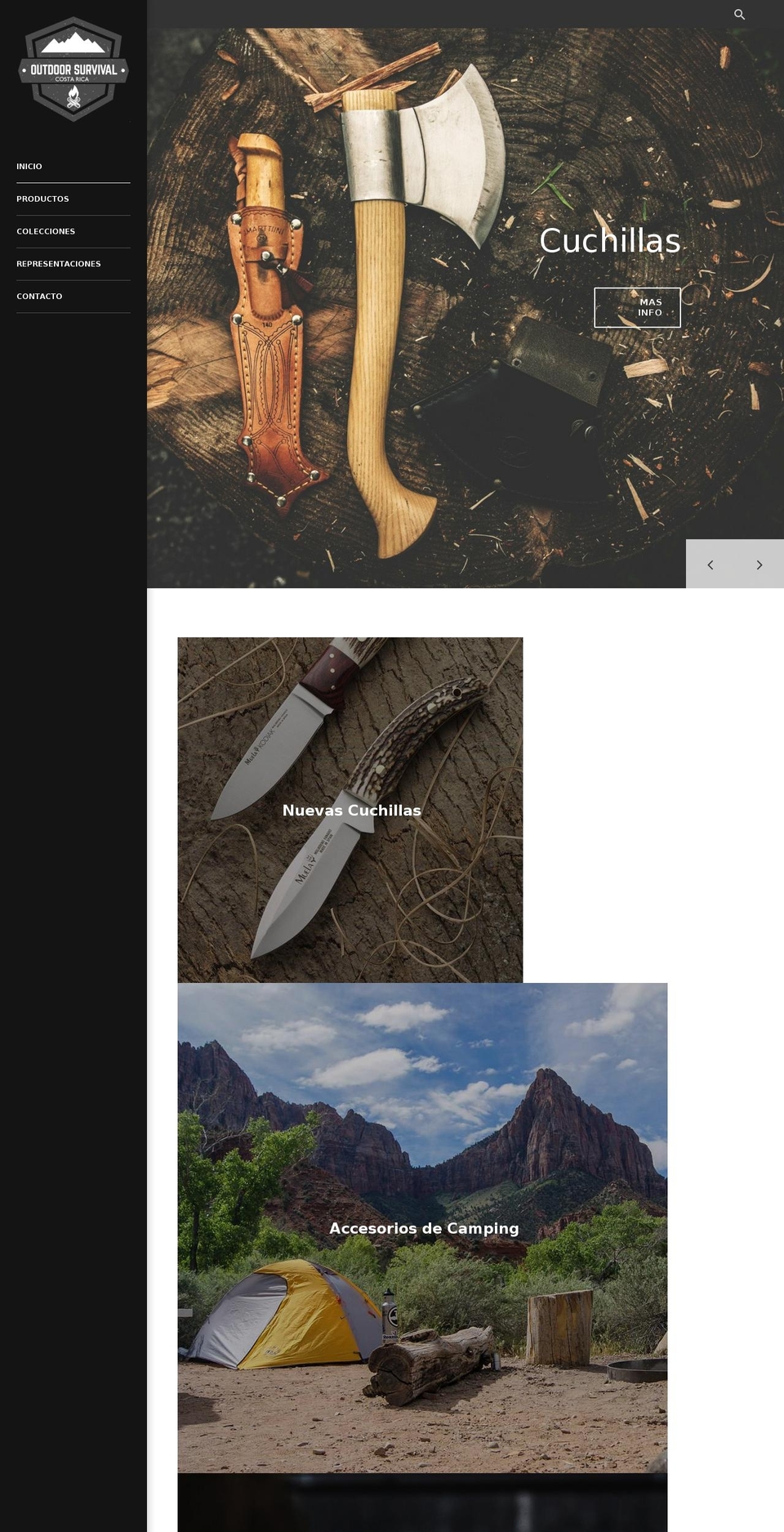 outsidesurvivalcr.com — Shopify storefront screenshot