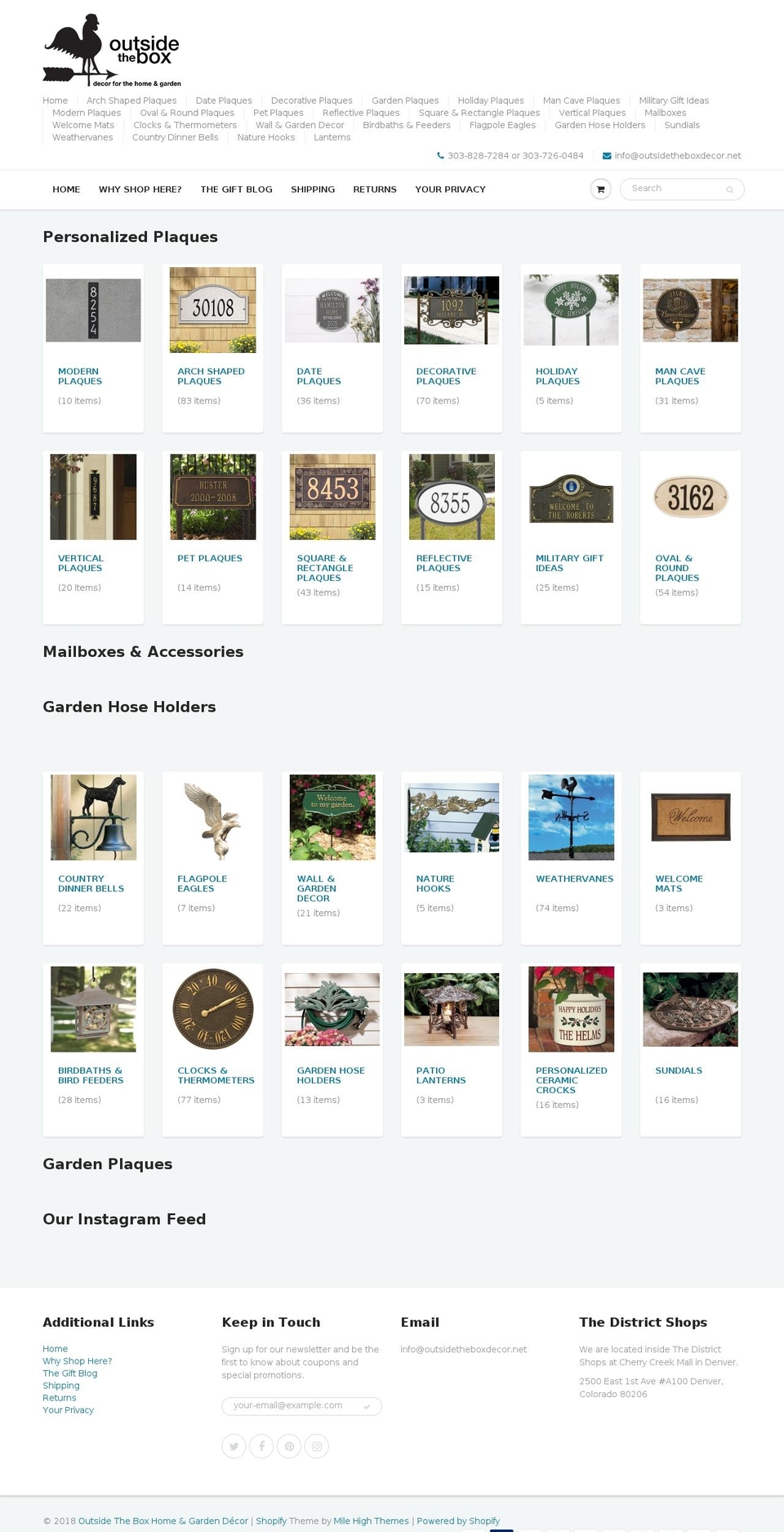 outsidetheboxdecor.net shopify website screenshot