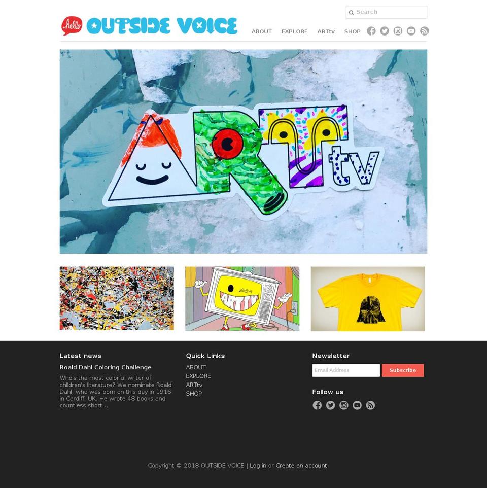 outsidevoice.tv shopify website screenshot