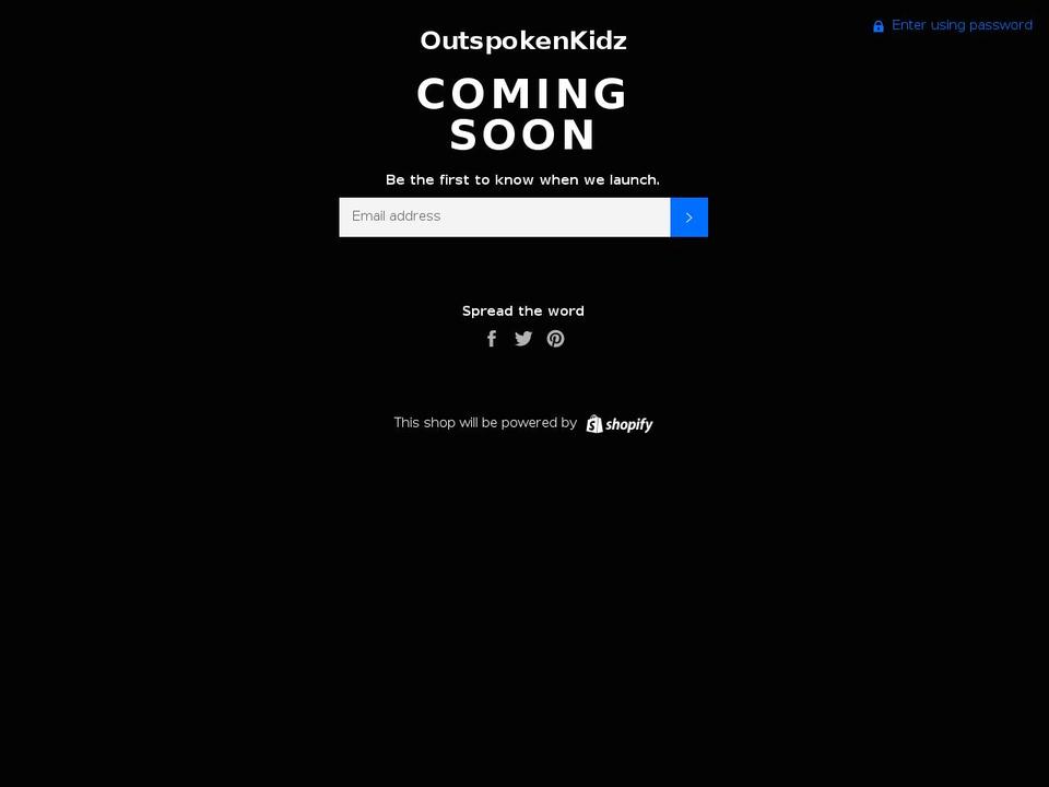 outspokenkidz.com — Shopify storefront screenshot