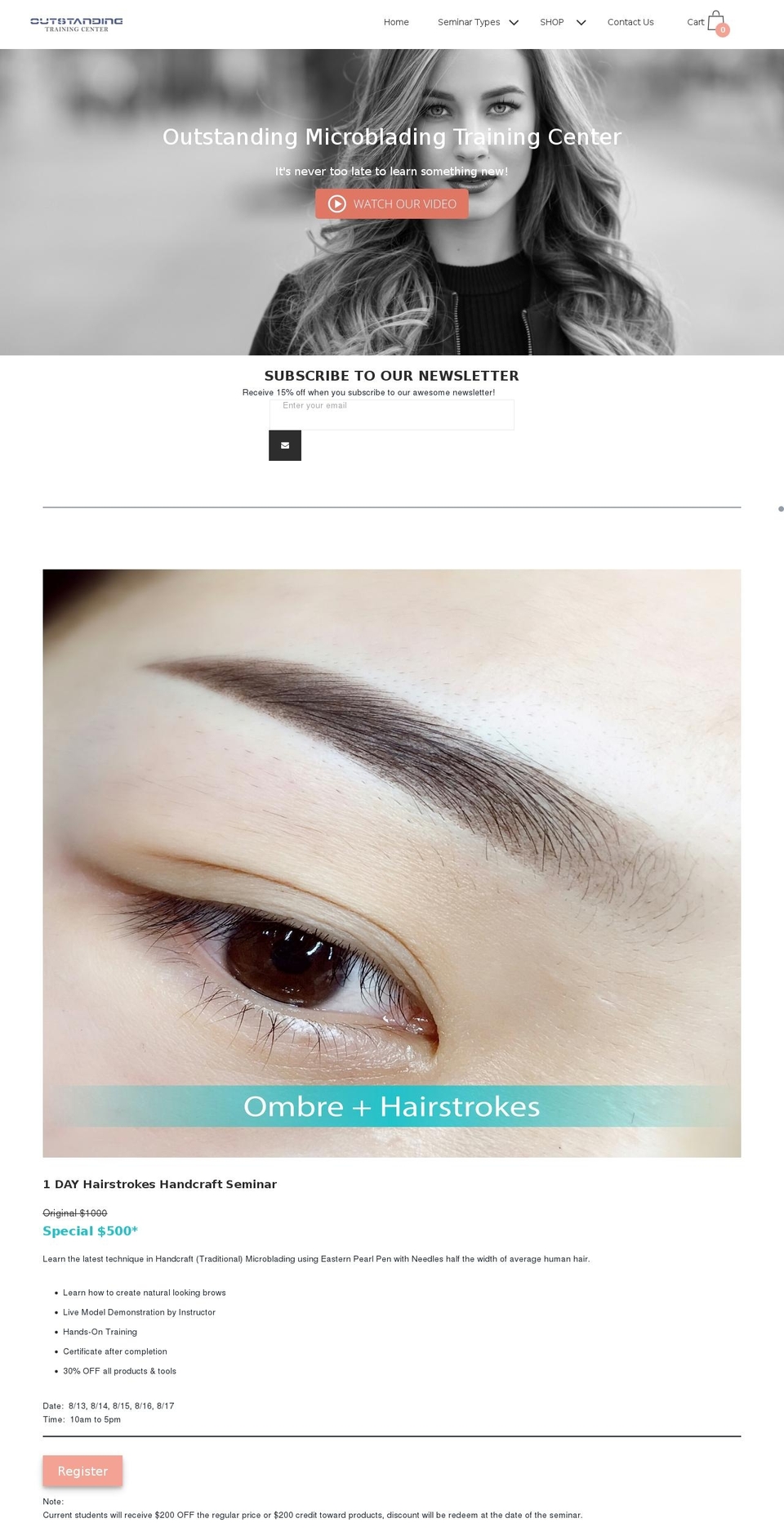 outstandingcenter.com — Shopify storefront screenshot