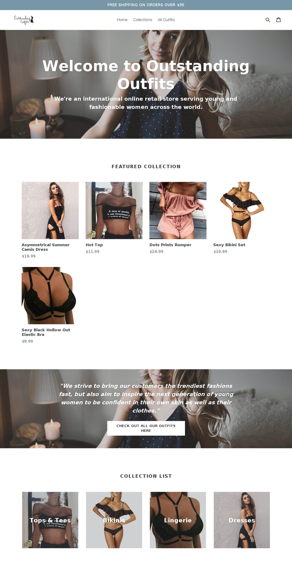 outstandingoutfits.com — Shopify storefront screenshot