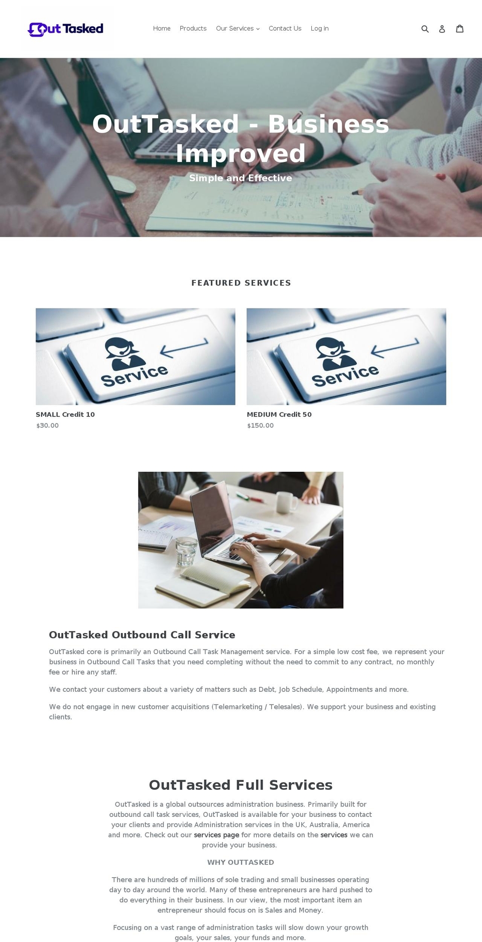 outtasked.com — Shopify storefront screenshot