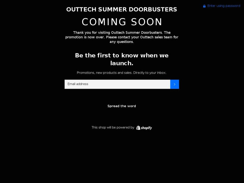 outtechdoorbusters.com shopify website screenshot