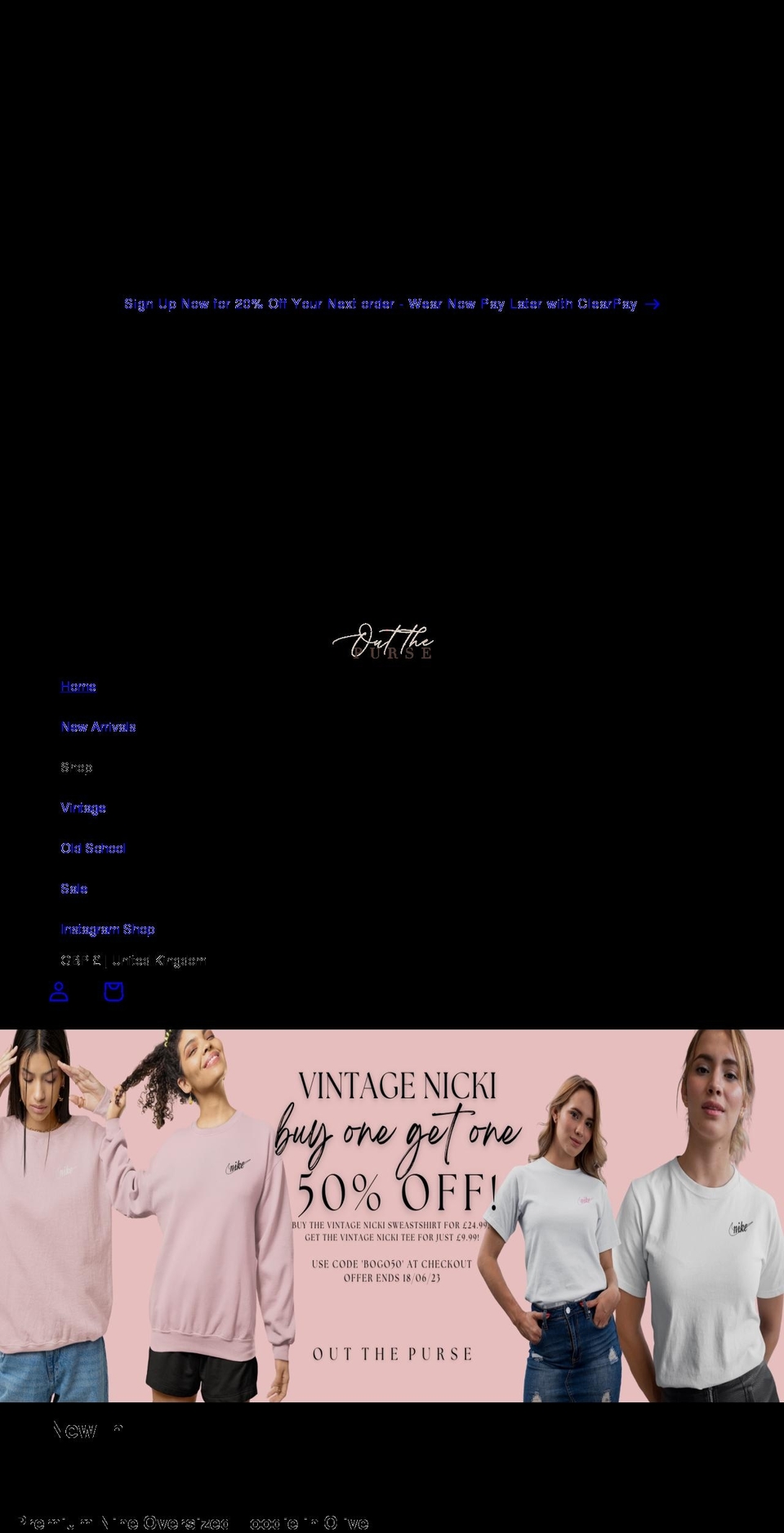 outthepurse.com shopify website screenshot