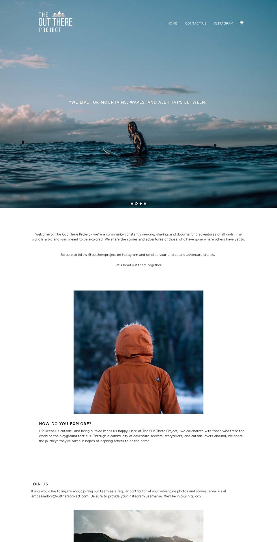 outthereproject.com — Shopify storefront screenshot