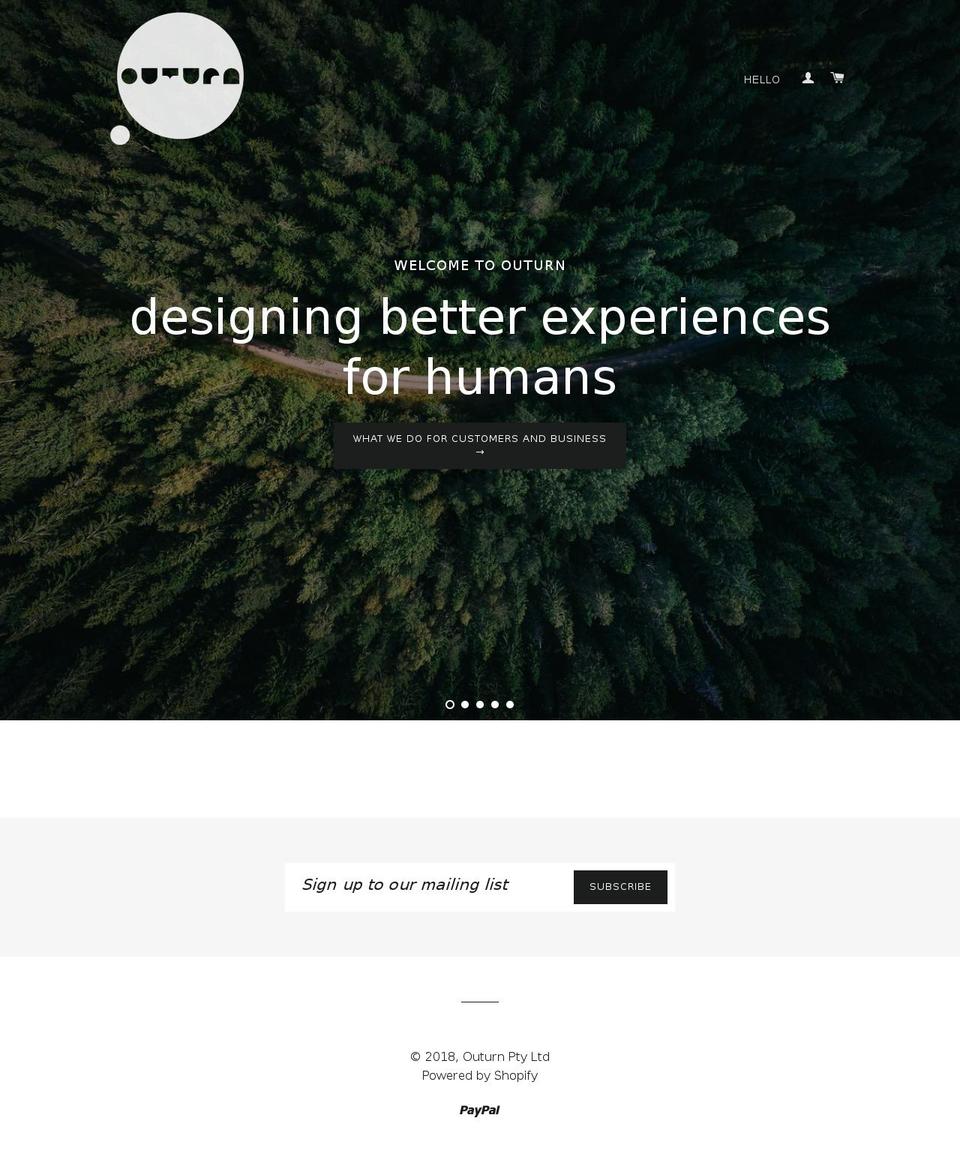 outurn.com — Shopify storefront screenshot
