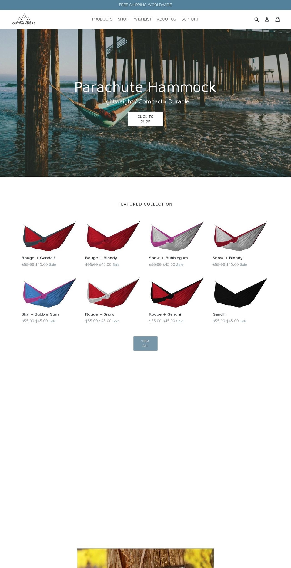 outwanders.com — Shopify storefront screenshot
