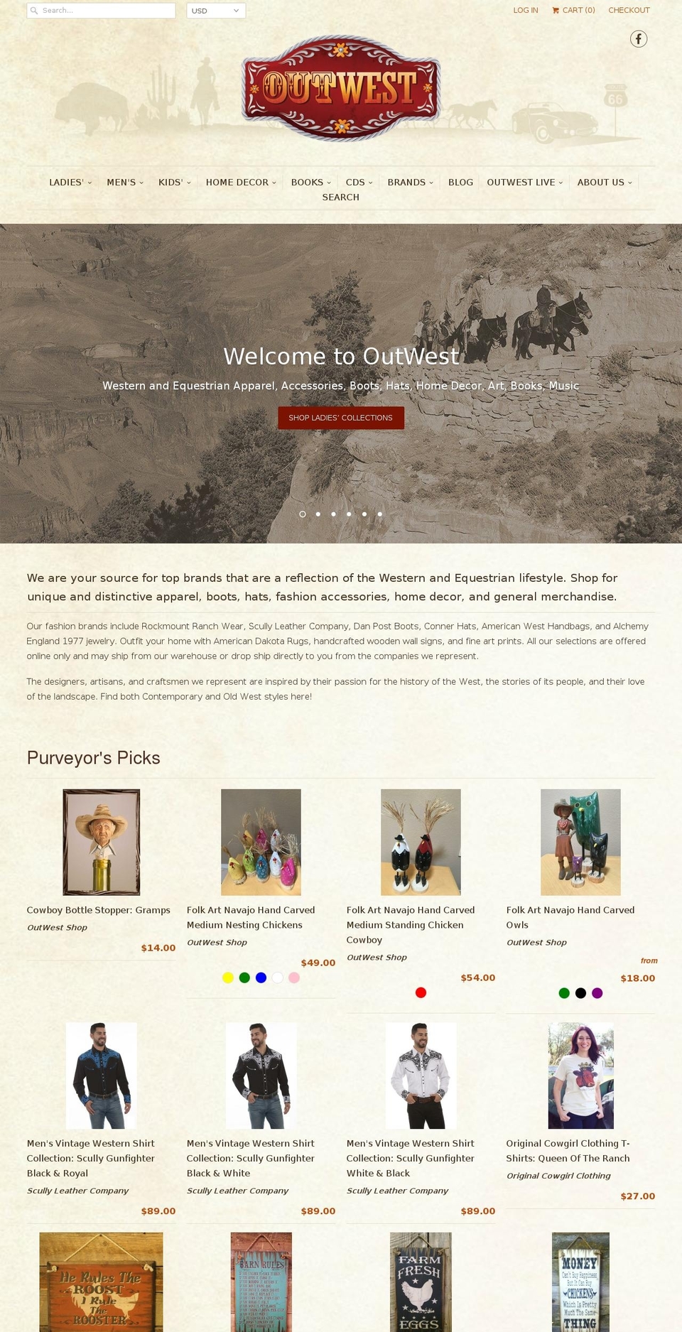 outwestshop.com — Shopify storefront screenshot