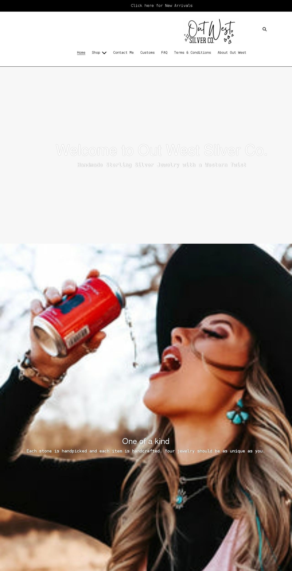 outwestsilver.com shopify website screenshot