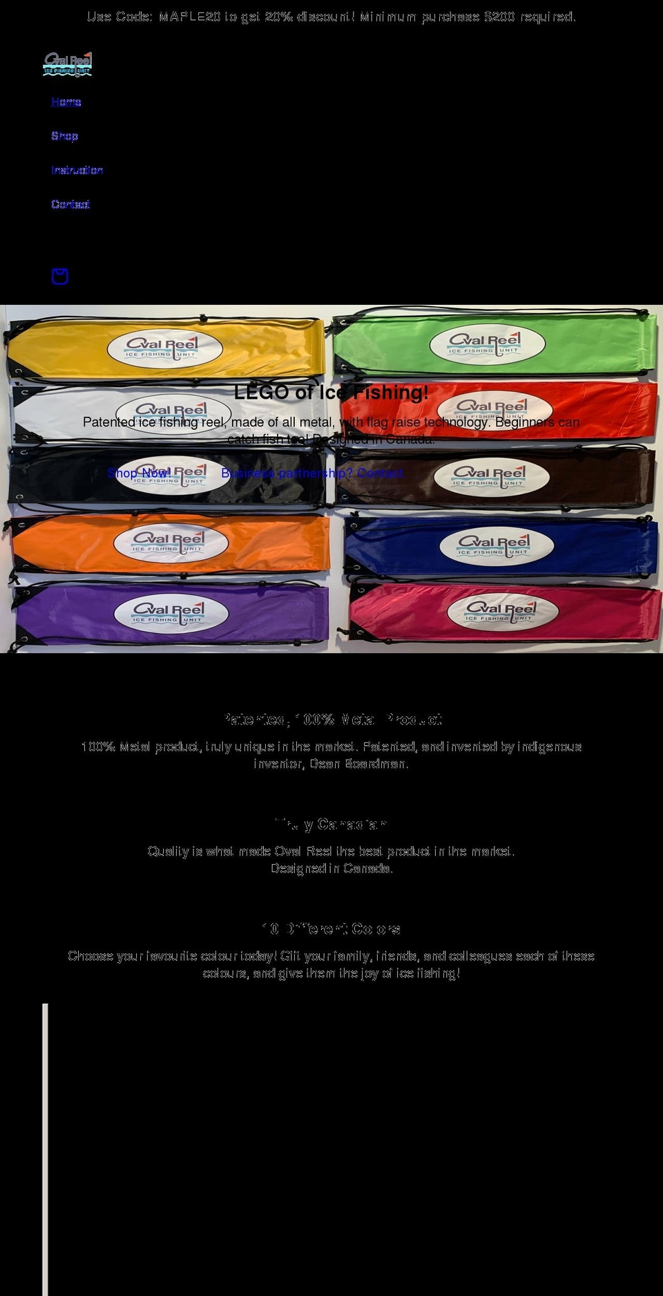 ovalreel.com shopify website screenshot