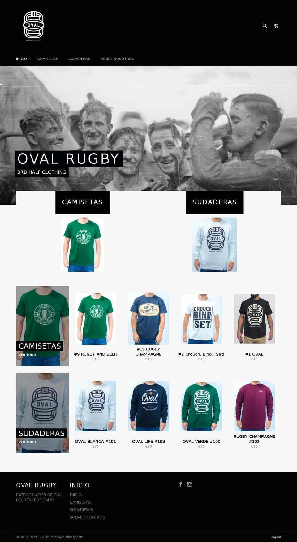 ovalrugby.com — Shopify storefront screenshot