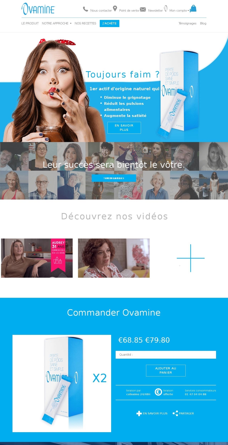 ovamine.com shopify website screenshot