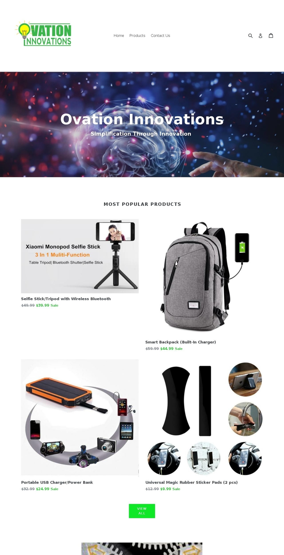 ovationinnovations.com — Shopify storefront screenshot