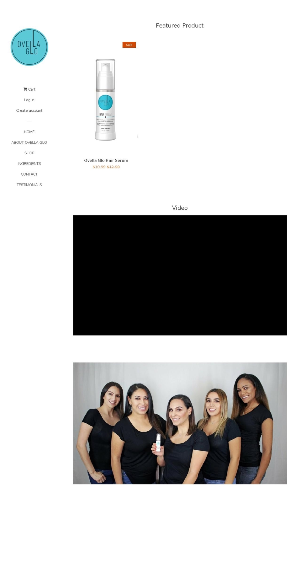 ovellaglo.com shopify website screenshot