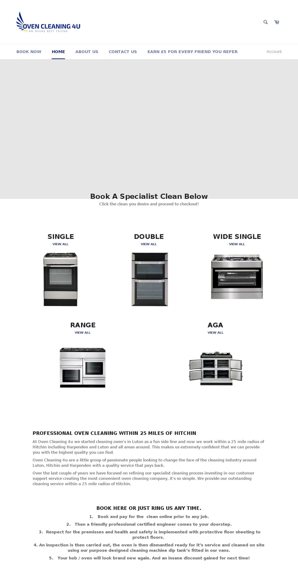 ovencleaning4u.com — Shopify storefront screenshot