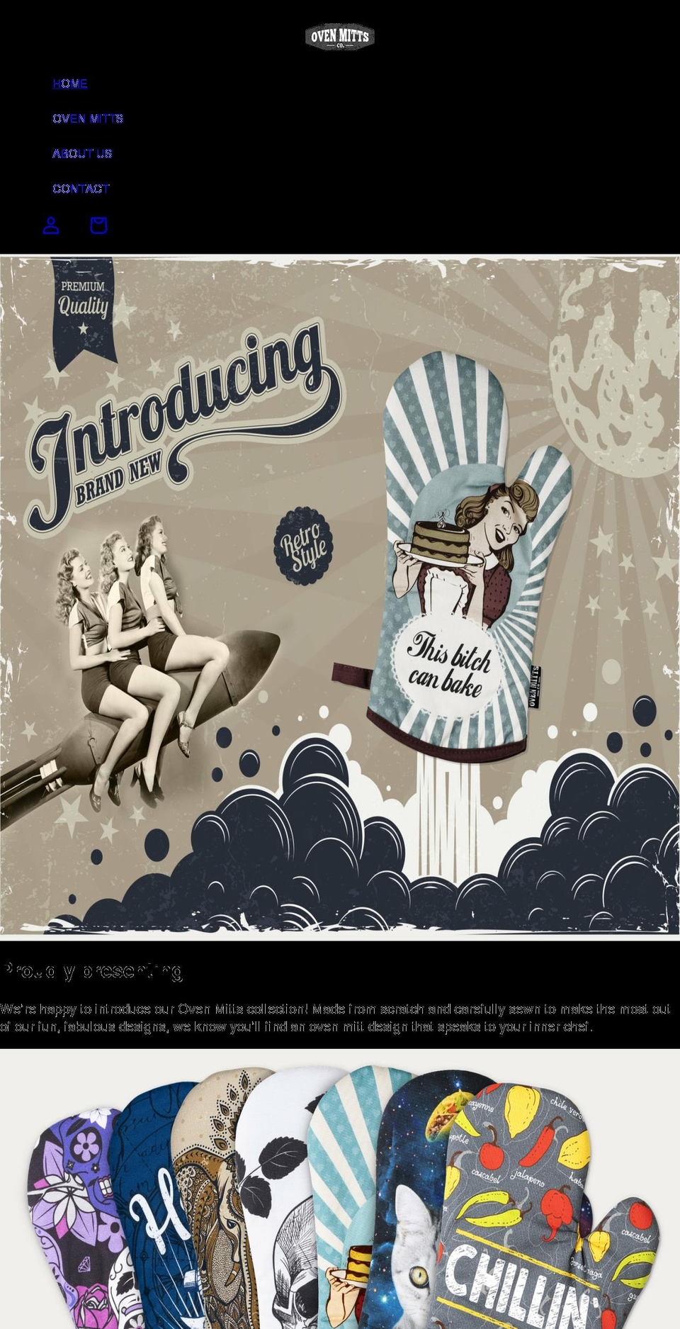 ovenmittsco.com shopify website screenshot