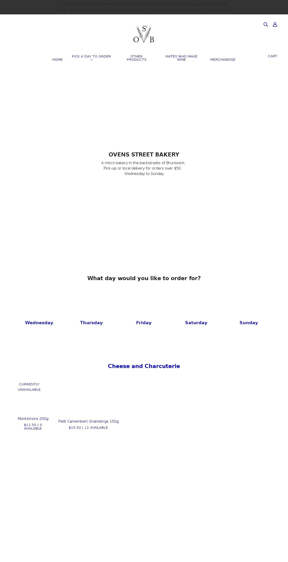 Bakery Shopify theme site example ovensstreetbakery.com.au