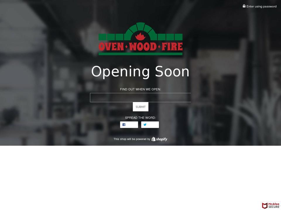 ovenwoodfire.com — Shopify storefront screenshot