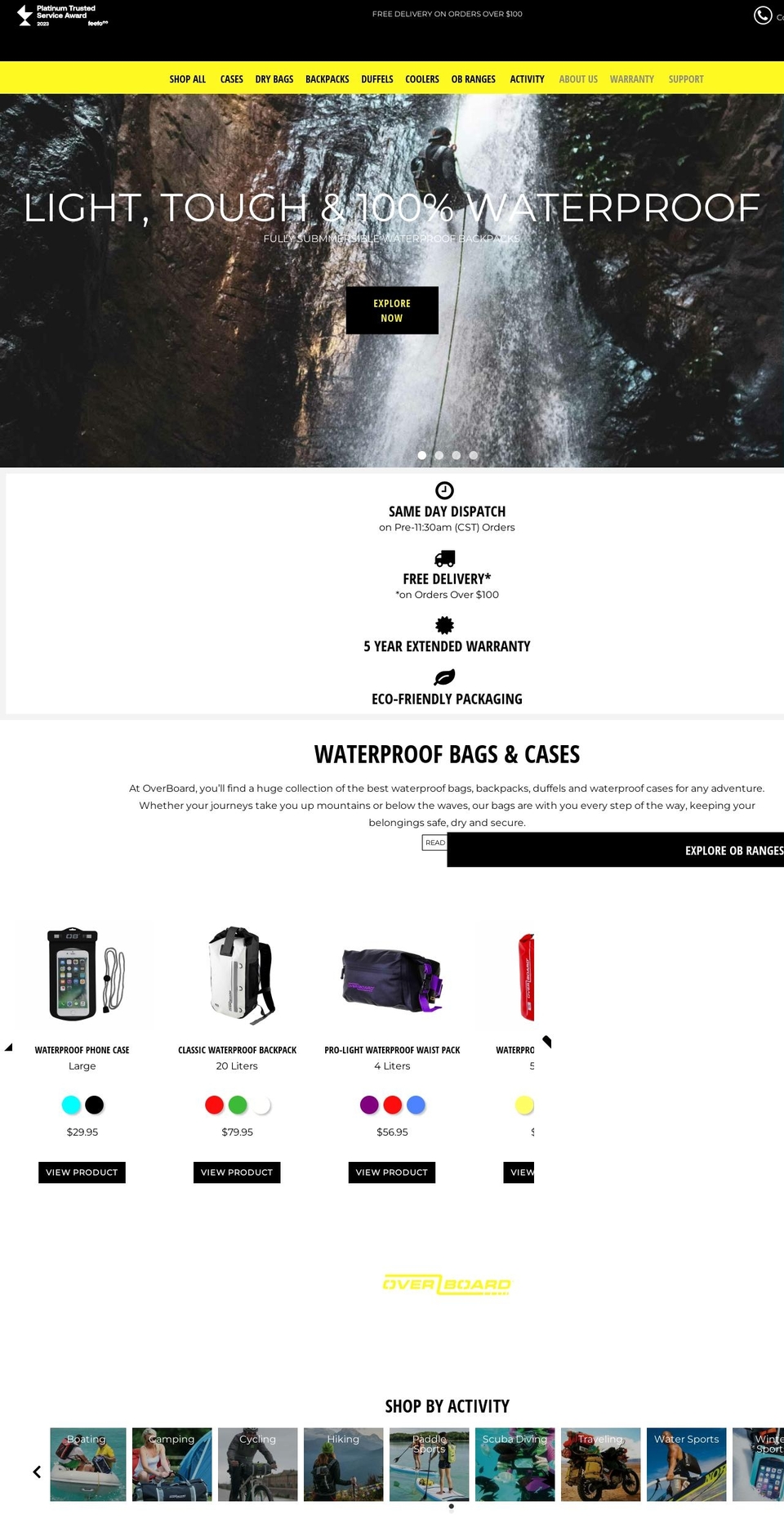 over-board.com shopify website screenshot