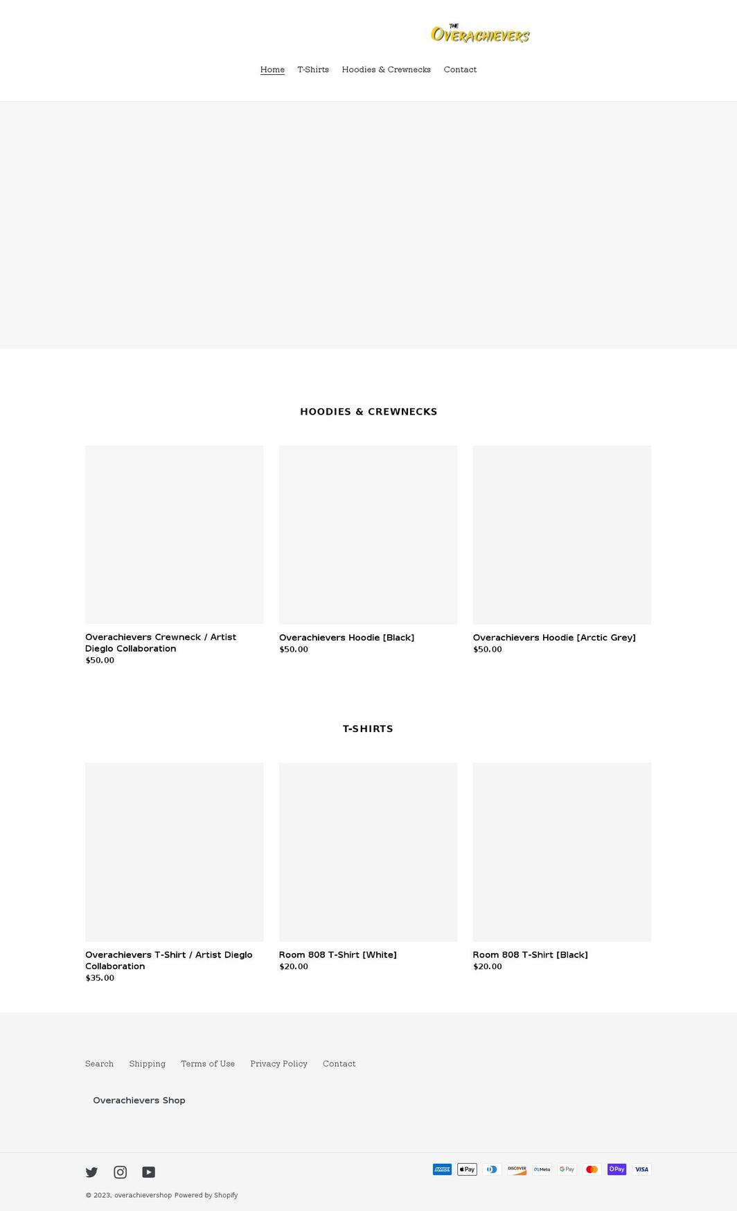 overachievershop.com shopify website screenshot