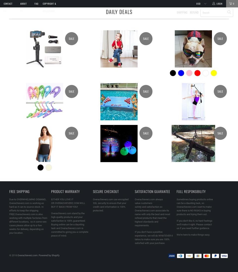 overachieverz.com — Shopify storefront screenshot