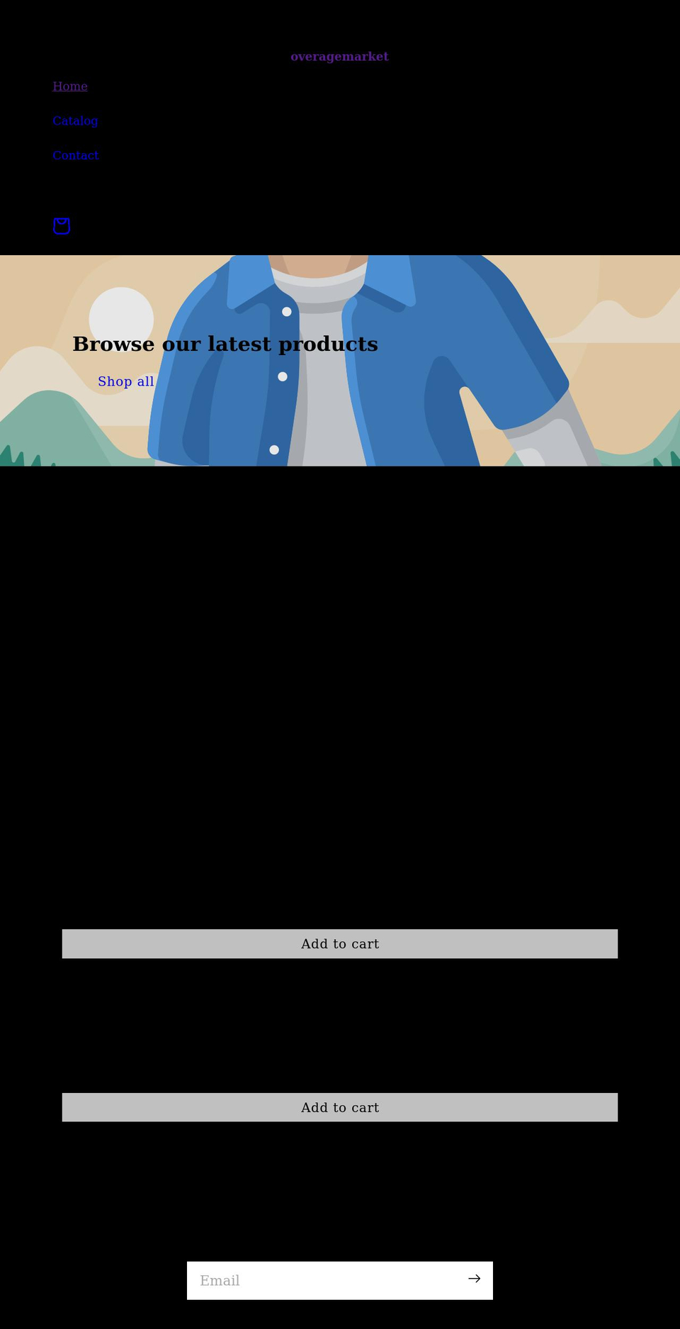 overagemarket.com shopify website screenshot