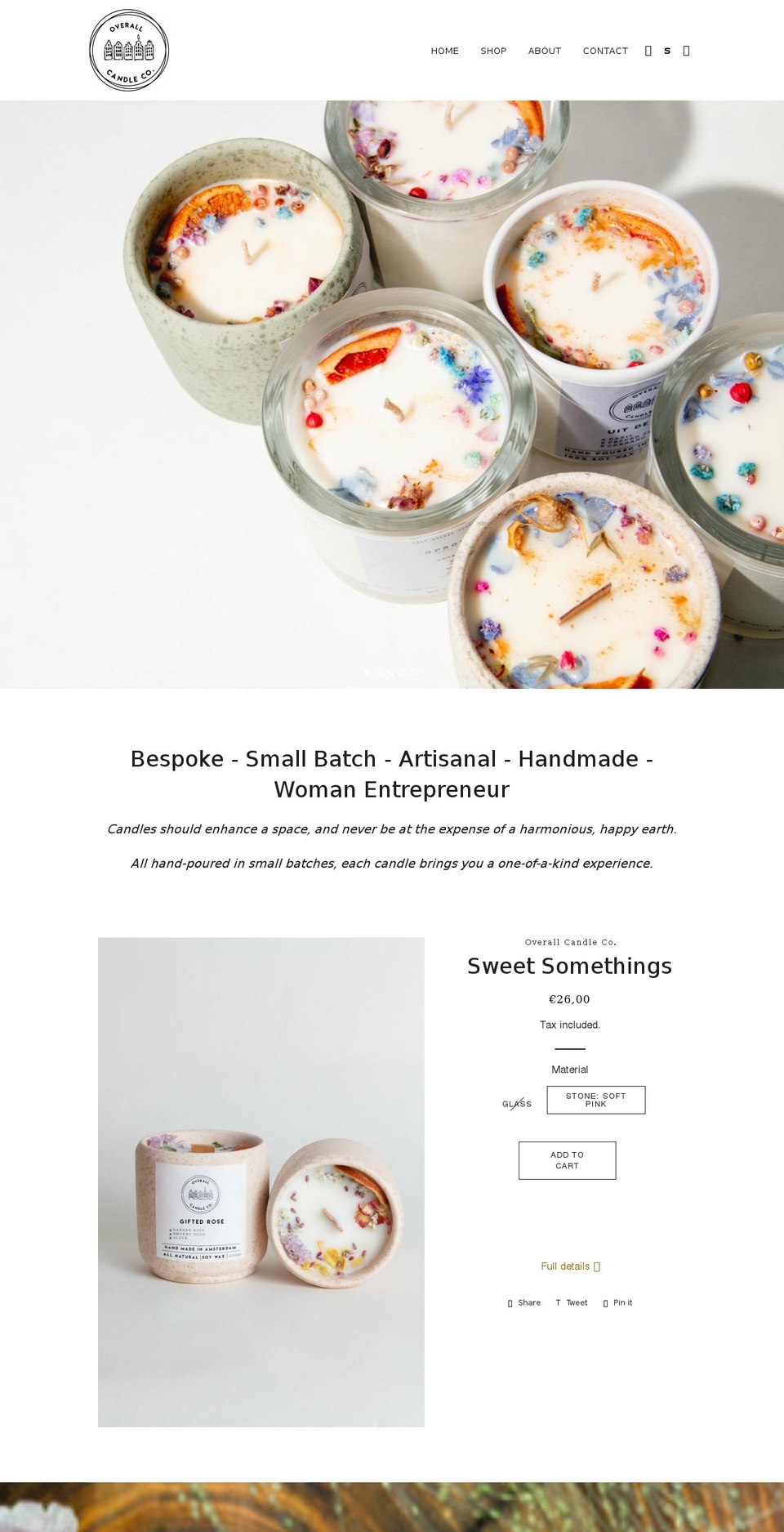 overallcandleco.com shopify website screenshot