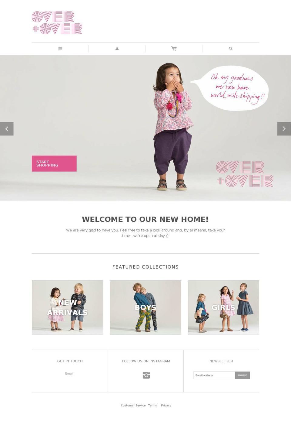 overandoverkids.com shopify website screenshot