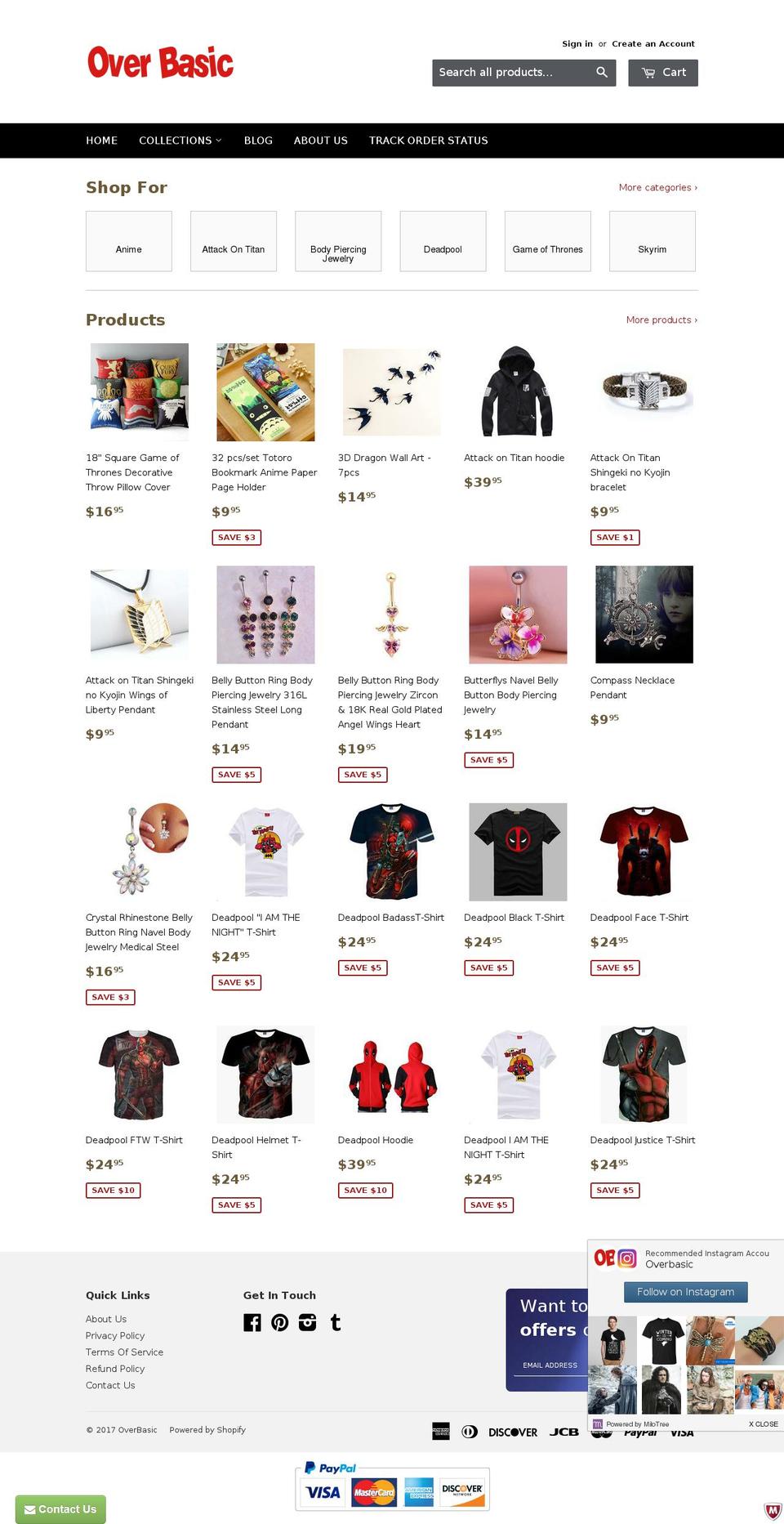 overbasic.com shopify website screenshot