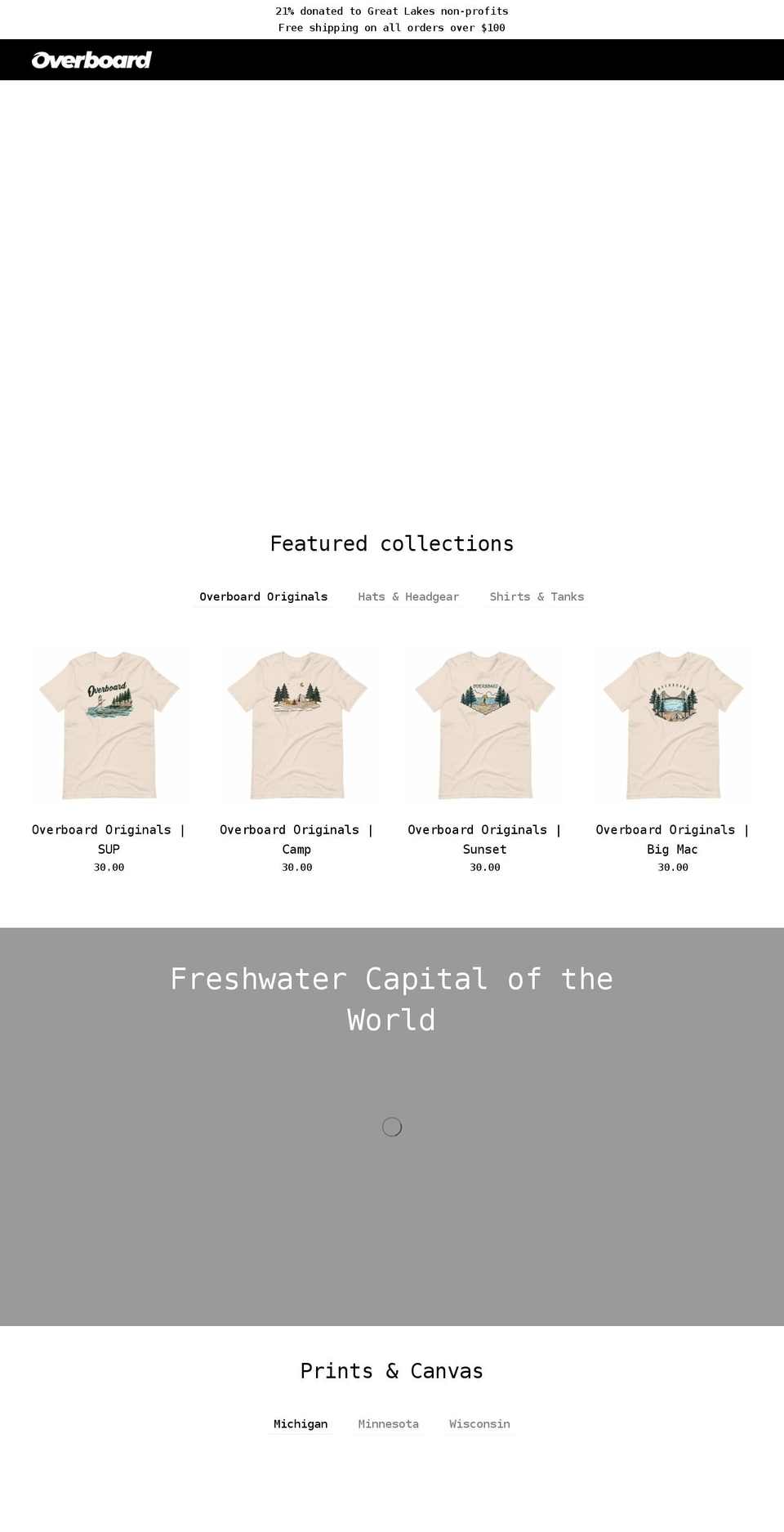 overboardbrand.com shopify website screenshot