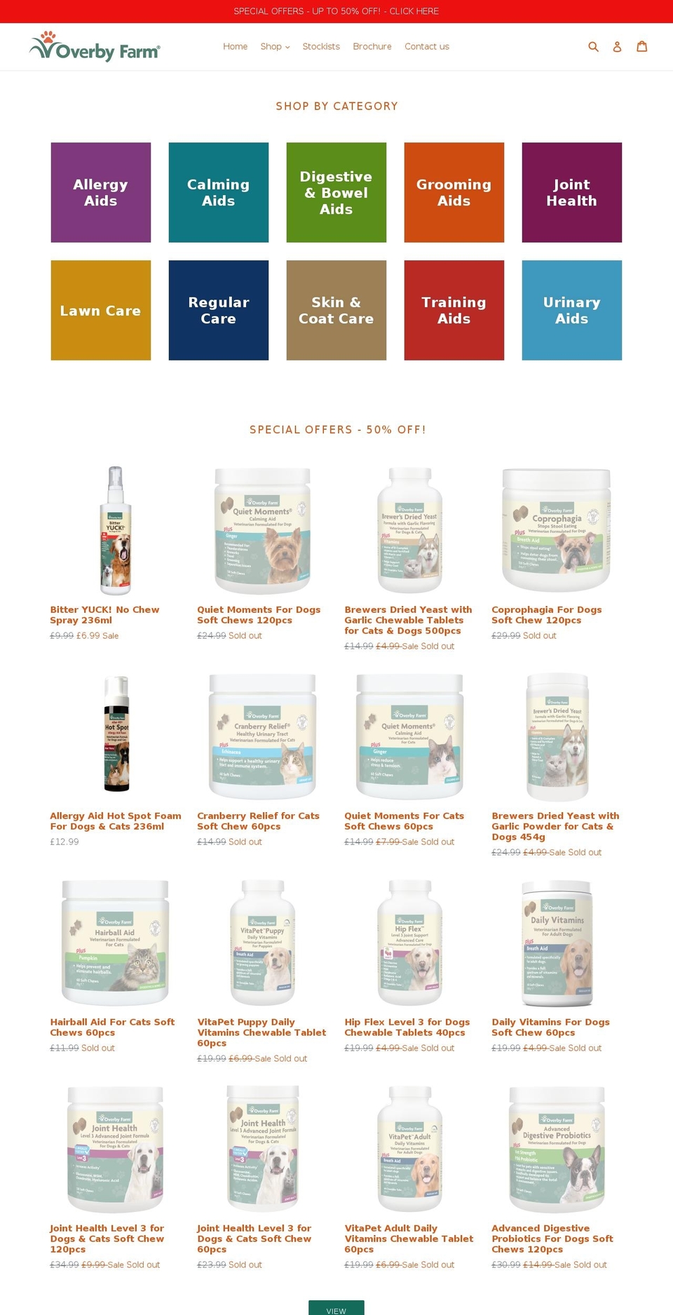 overbyfarm.co.uk shopify website screenshot