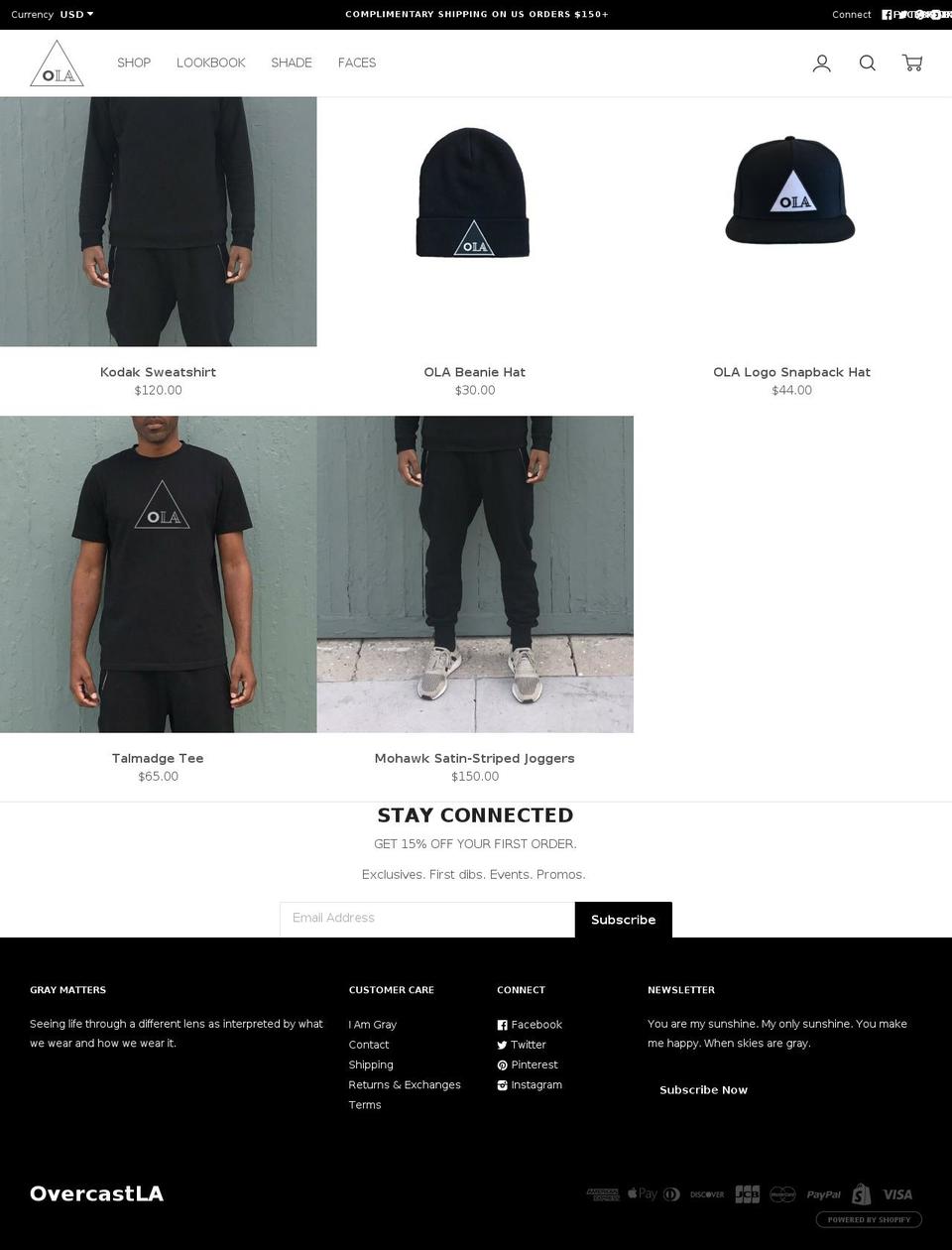 overcastla.com — Shopify storefront screenshot