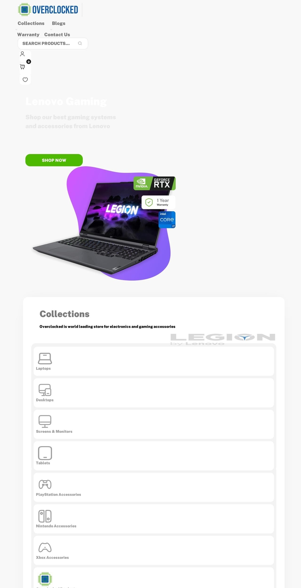 overclockedstore.com shopify website screenshot