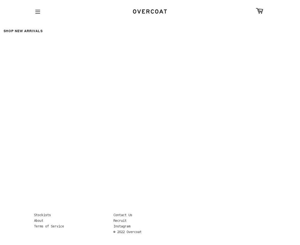 overcoatnyc.com shopify website screenshot