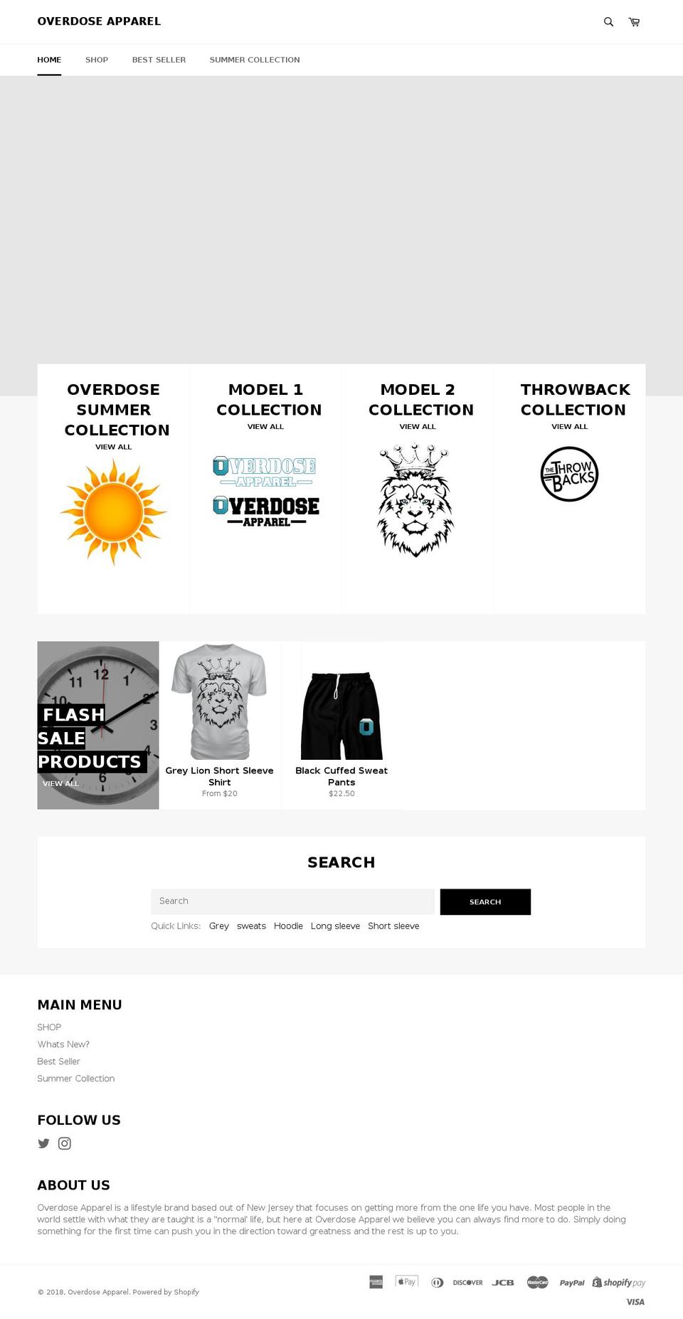 overdoseshop.com — Shopify storefront screenshot