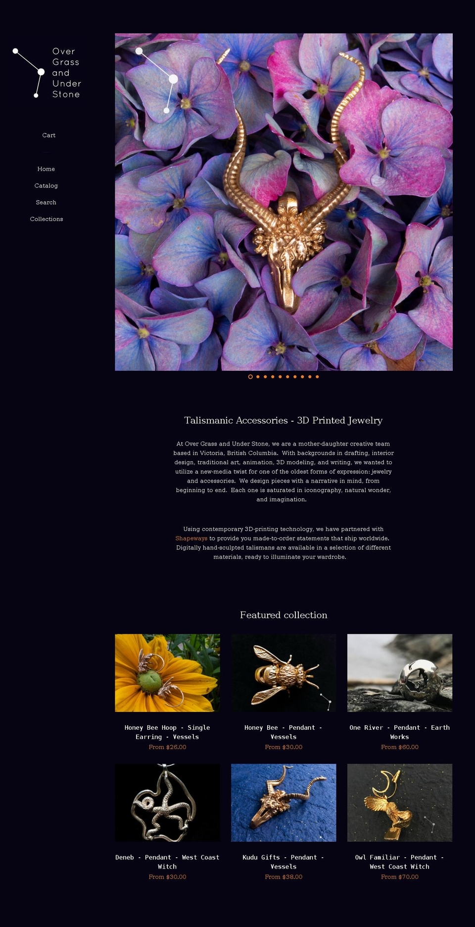 overgrassandunderstone.com shopify website screenshot